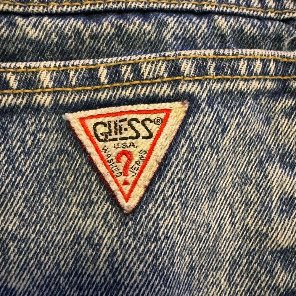Vintage Guess by Marciano USA Acid Wash Mom Jeans High Rise Tapered Leg Sz 30